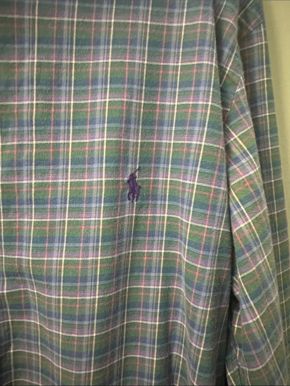 Ralph Lauren Blue-Green Plaid Classic Button-Down Shirt 100% Cotton Size XLT - Picture 4 of 5